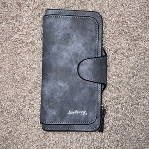 Gray leather wallet